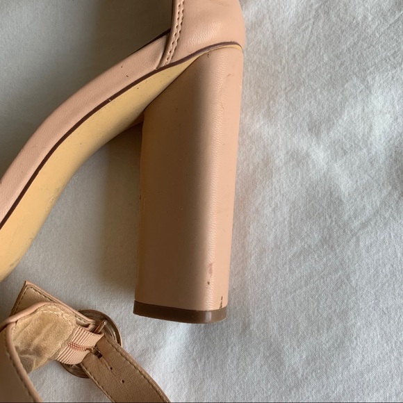 Lulu's Nude Block Heel with Ankle Strap - Picture 6 of 7